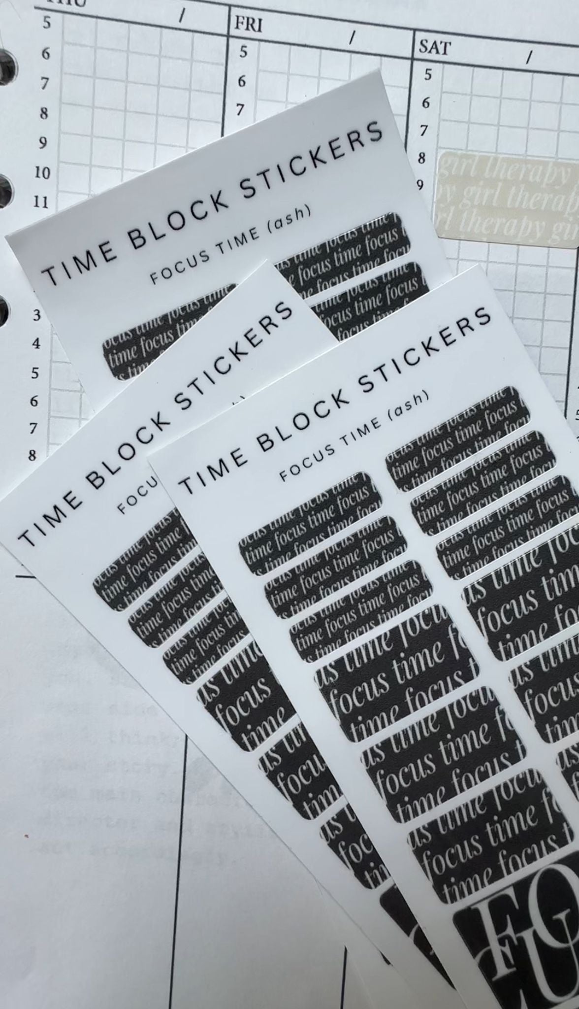 Time Block Sticker Set